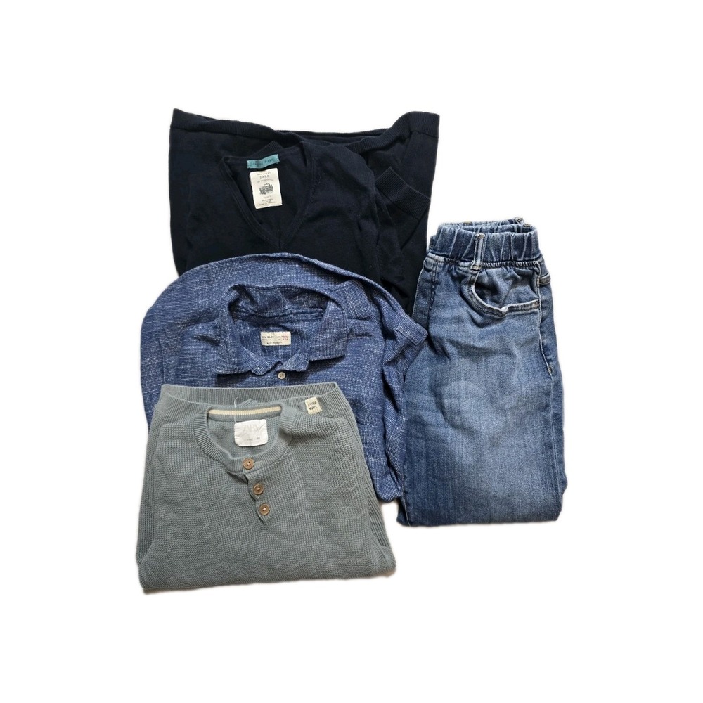 Zara Boy's  11-12 Pull On Jeans  Blue Stretch Waist Sweater  Lot Of 4